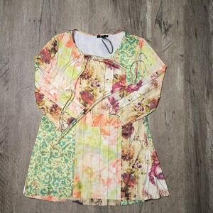 Lily by firman floral print long sleeve top with tie front. Size XL